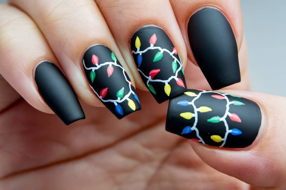 Festive & Easy Black Christmas Nails to Copy This Holiday Season